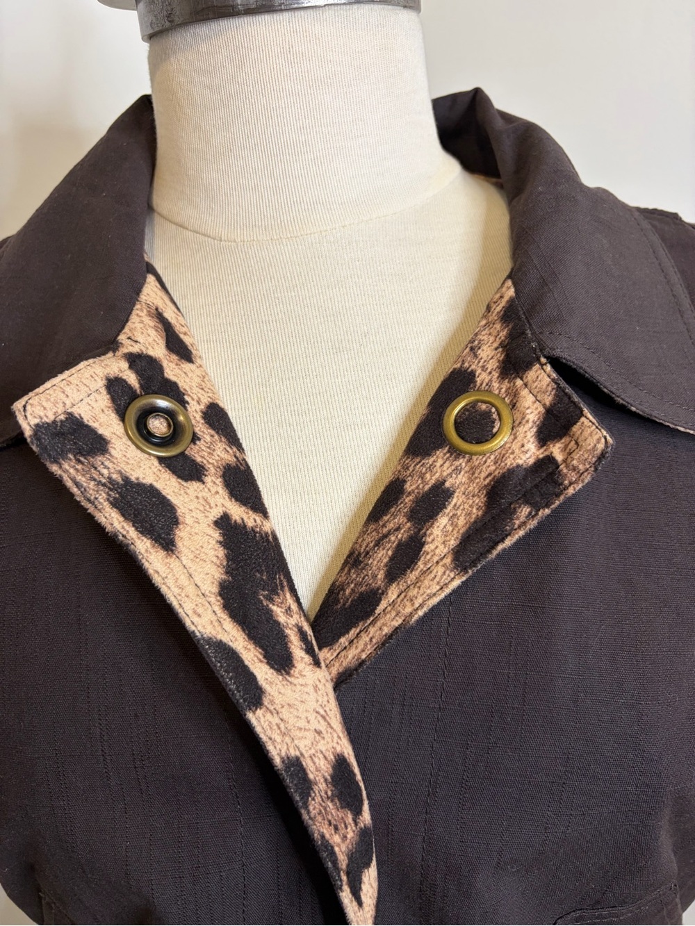 SPANNER Leopard Print & Brown Reversible Utility Vest 100% Cotton SIZE MEDIUM - Picture 8 of 13